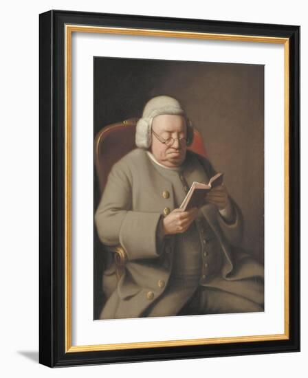 Portrait of Isaac Brodeau Reading a Book, 18th Century-George Roth-Framed Giclee Print