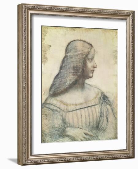 Portrait of Isabella D'Este (1474-1539)-Leonardo da Vinci-Framed Giclee Print