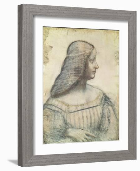 Portrait of Isabella D'Este (1474-1539)-Leonardo da Vinci-Framed Giclee Print