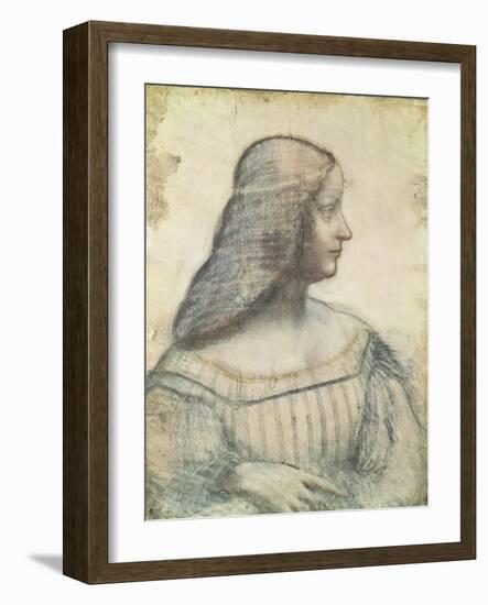 Portrait of Isabella D'Este (1474-1539)-Leonardo da Vinci-Framed Giclee Print