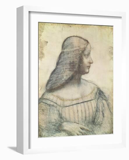 Portrait of Isabella D'Este (1474-1539)-Leonardo da Vinci-Framed Giclee Print