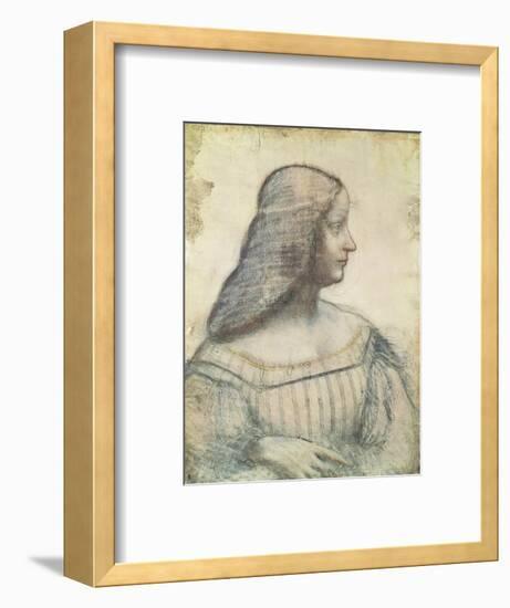 Portrait of Isabella D'Este (1474-1539)-Leonardo da Vinci-Framed Premium Giclee Print