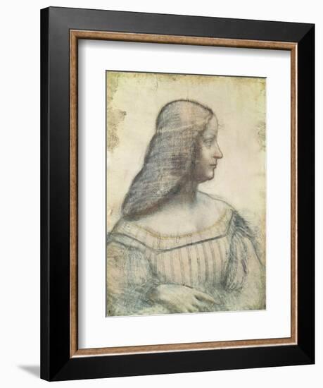 Portrait of Isabella D'Este (1474-1539)-Leonardo da Vinci-Framed Premium Giclee Print