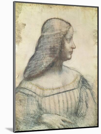Portrait of Isabella D'Este (1474-1539)-Leonardo da Vinci-Mounted Premium Giclee Print