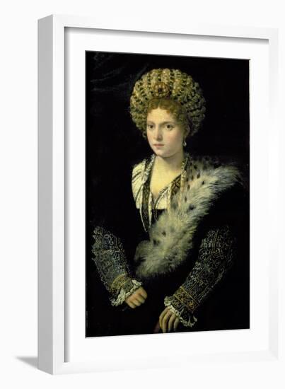 Portrait of Isabella D'Este (1474-1539)-Titian (Tiziano Vecelli)-Framed Giclee Print