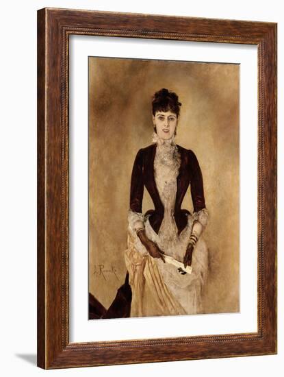 Portrait of Isabella Reisser - Romako, Anton (1832-1889) - 1885 - Oil on Canvas - 130,5X90 - Leopol-Anton Romako-Framed Giclee Print