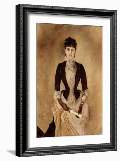 Portrait of Isabella Reisser - Romako, Anton (1832-1889) - 1885 - Oil on Canvas - 130,5X90 - Leopol-Anton Romako-Framed Giclee Print