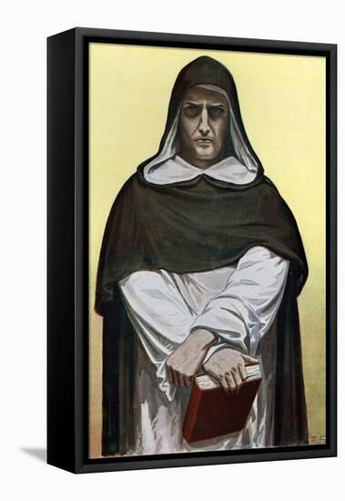 Portrait of Italian Philosopher, Scientist and Dominican Giordano Bruno (1548-1600) (Portrait of It-Tancredi Scarpelli-Framed Premier Image Canvas