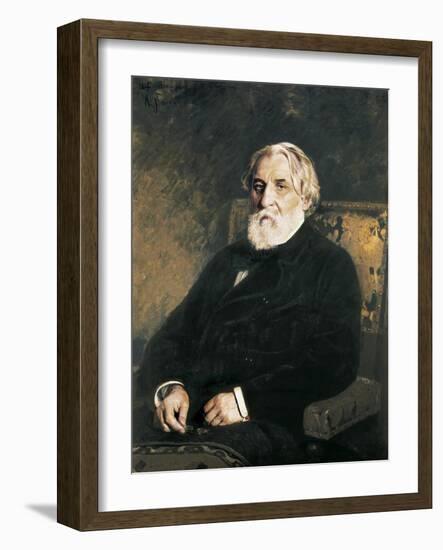 Portrait of Ivan Sergueievich Turgenev-Ilya Yefimovich Repin-Framed Art Print