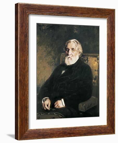 Portrait of Ivan Sergueievich Turgenev-Ilya Yefimovich Repin-Framed Art Print