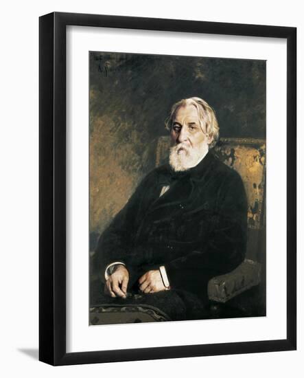 Portrait of Ivan Sergueievich Turgenev-Ilya Yefimovich Repin-Framed Art Print