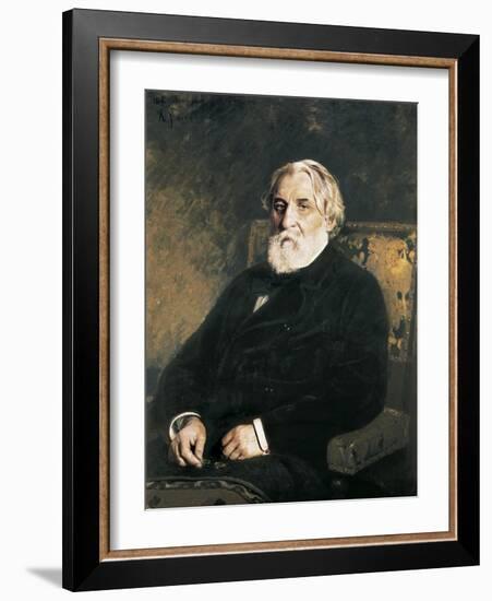 Portrait of Ivan Sergueievich Turgenev-Ilya Yefimovich Repin-Framed Art Print