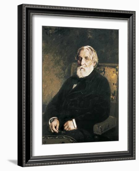 Portrait of Ivan Sergueievich Turgenev-Ilya Yefimovich Repin-Framed Art Print