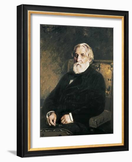 Portrait of Ivan Sergueievich Turgenev-Ilya Yefimovich Repin-Framed Art Print