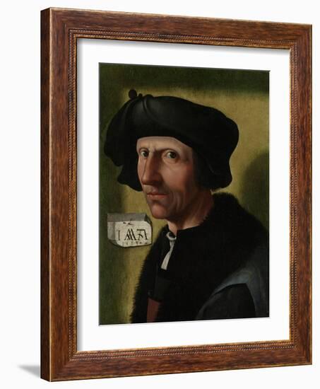 Portrait of Jacob Cornelisz Van Oostsanen-Jacob Cornelisz van Oostsanen-Framed Art Print