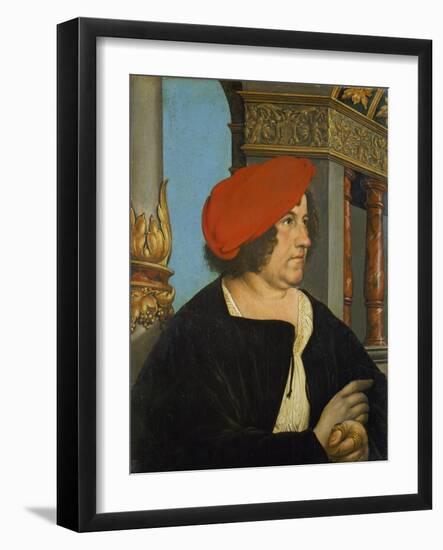 Portrait of Jacob Meyer Zum Hasen, Mayor of Basle, 1516-Hans Holbein the Younger-Framed Giclee Print