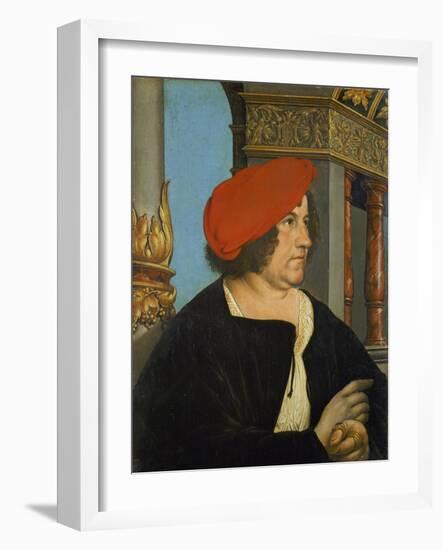 Portrait of Jacob Meyer Zum Hasen, Mayor of Basle, 1516-Hans Holbein the Younger-Framed Giclee Print