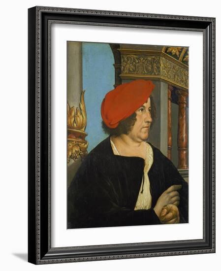 Portrait of Jacob Meyer Zum Hasen, Mayor of Basle, 1516-Hans Holbein the Younger-Framed Giclee Print