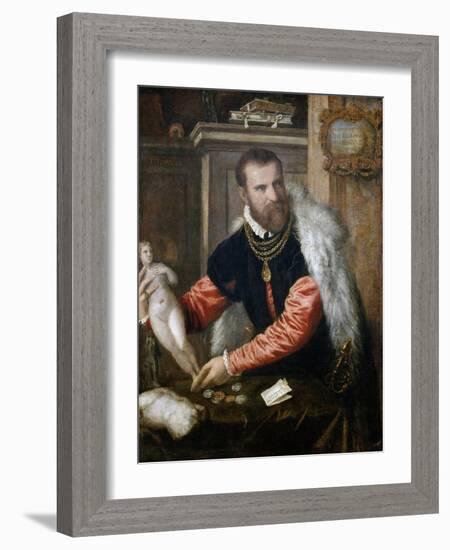 Portrait of Jacopo Strada (1507-158), Ca 1567-Titian (Tiziano Vecelli)-Framed Giclee Print