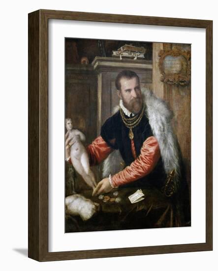 Portrait of Jacopo Strada (1507-158), Ca 1567-Titian (Tiziano Vecelli)-Framed Giclee Print