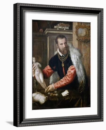 Portrait of Jacopo Strada (1507-158), Ca 1567-Titian (Tiziano Vecelli)-Framed Giclee Print