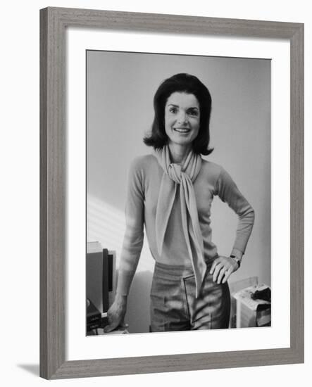 Portrait of Jacqueline Bouvier Kennedy Onassis-Alfred Eisenstaedt-Framed Premium Photographic Print