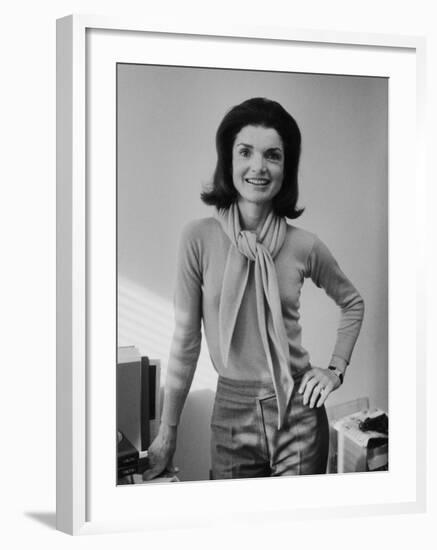 Portrait of Jacqueline Bouvier Kennedy Onassis-Alfred Eisenstaedt-Framed Premium Photographic Print