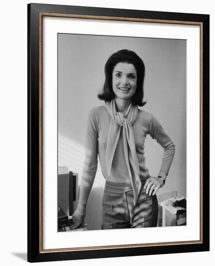 Portrait of Jacqueline Bouvier Kennedy Onassis-Alfred Eisenstaedt-Framed Premium Photographic Print