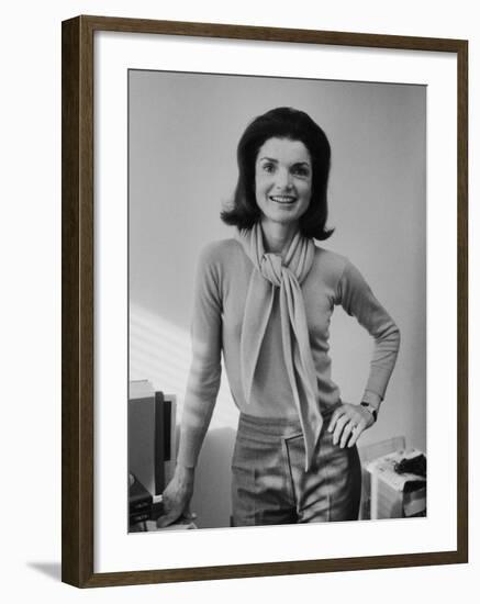 Portrait of Jacqueline Bouvier Kennedy Onassis-Alfred Eisenstaedt-Framed Premium Photographic Print