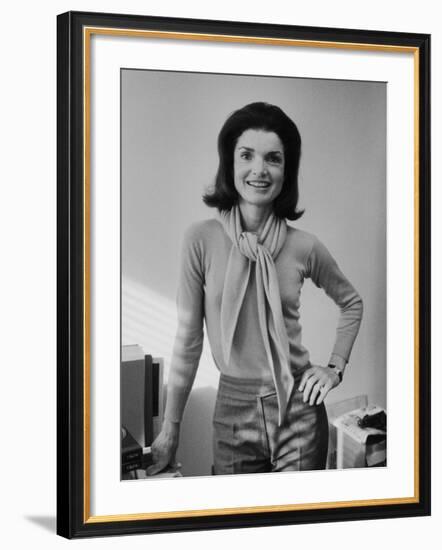 Portrait of Jacqueline Bouvier Kennedy Onassis-Alfred Eisenstaedt-Framed Premium Photographic Print