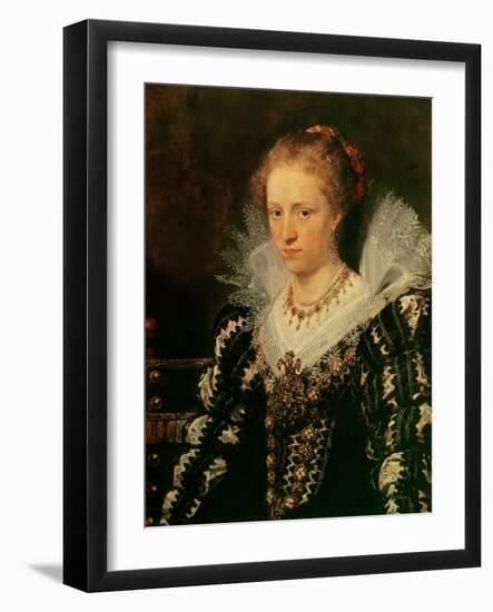 Portrait of Jacqueline Van Caestre, Wife of Jean-Charles De Cordes (Oil on Wood)-Peter Paul Rubens-Framed Giclee Print