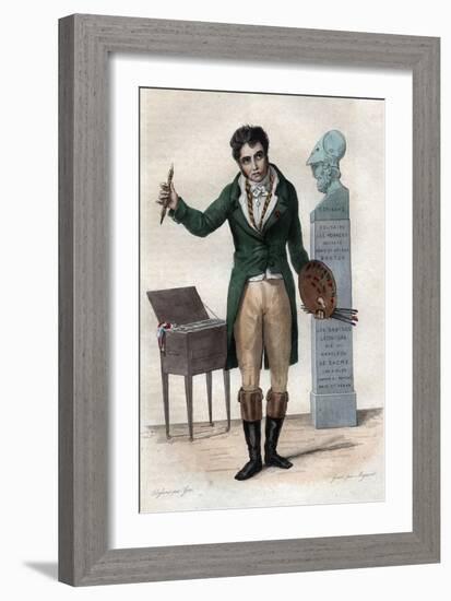 Portrait of Jacques Louis David (1748-1825), French painter-French School-Framed Giclee Print