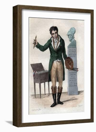 Portrait of Jacques Louis David (1748-1825), French painter-French School-Framed Giclee Print