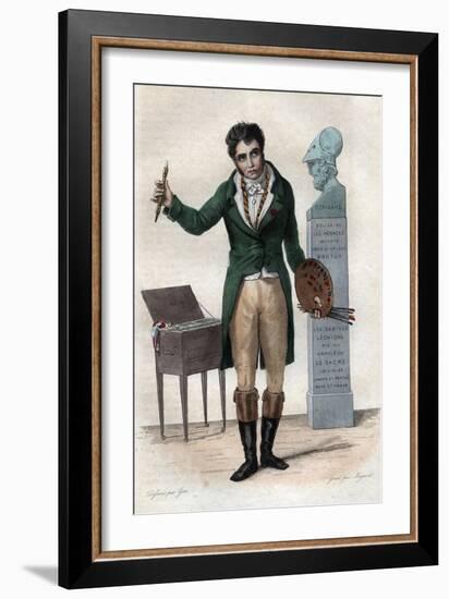 Portrait of Jacques Louis David (1748-1825), French painter-French School-Framed Giclee Print