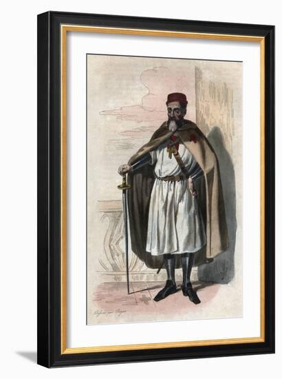 Portrait of Jacques of Molay (Molai) (1243-1314), Grand Master of the Knights Templar-French School-Framed Giclee Print