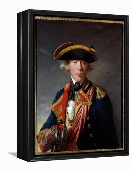 Portrait of James Cook (1728 - 1779), British Navigator around 1766 - 1768.Painting by Joseph Wrigh-Joseph Wright of Derby-Framed Premier Image Canvas