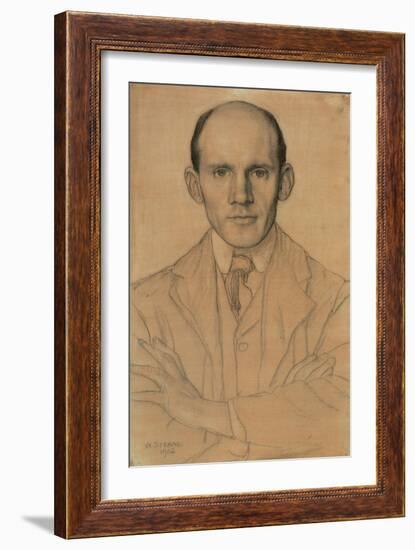 Portrait of James Craig Annan (1864-1946), Photographer, 1902 (W/C and Chalk)-William Strang-Framed Giclee Print