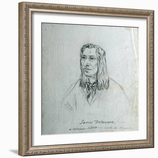 Portrait of James Delaware - a Delaware Indian-Gustav Sohon-Framed Giclee Print