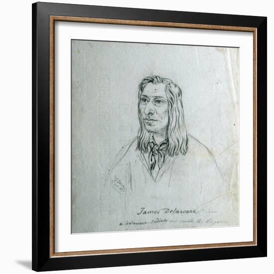 Portrait of James Delaware - a Delaware Indian-Gustav Sohon-Framed Giclee Print