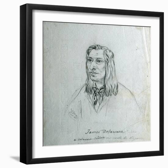 Portrait of James Delaware - a Delaware Indian-Gustav Sohon-Framed Giclee Print