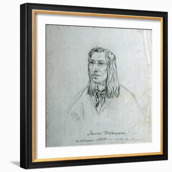 Portrait of James Delaware - a Delaware Indian-Gustav Sohon-Framed Giclee Print