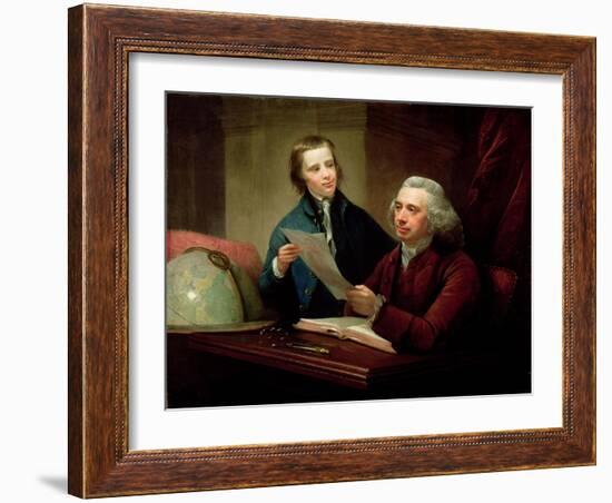 Portrait of James Russell (D.1773) Professor of Natural Philosophy at Edinburgh University and His-David Martin-Framed Giclee Print