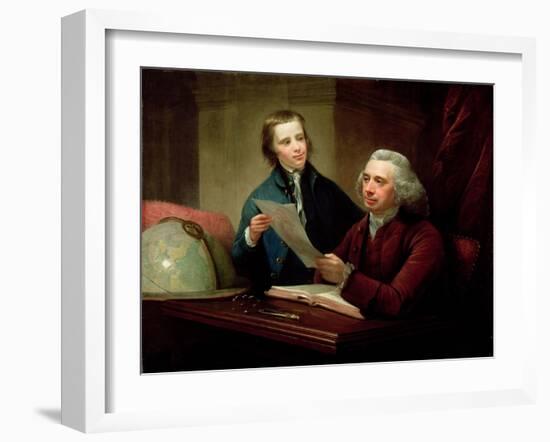 Portrait of James Russell (D.1773) Professor of Natural Philosophy at Edinburgh University and His-David Martin-Framed Giclee Print