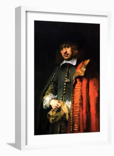 Portrait of Jan Six-Rembrandt van Rijn-Framed Premium Giclee Print