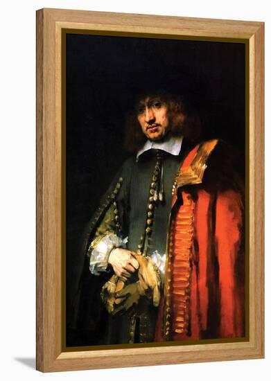 Portrait of Jan Six-Rembrandt van Rijn-Framed Stretched Canvas