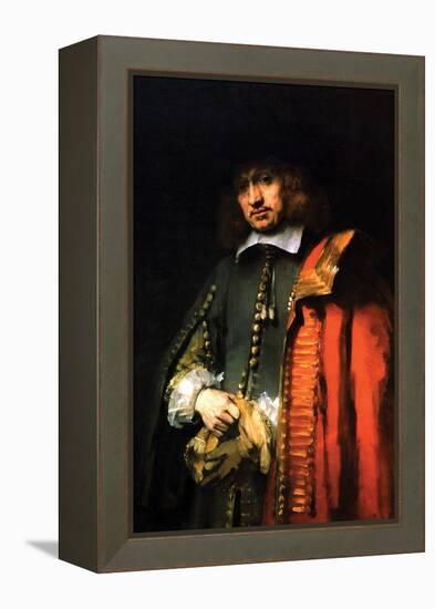 Portrait of Jan Six-Rembrandt van Rijn-Framed Stretched Canvas