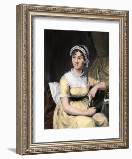 Portrait of Jane Austin, English Novelist-null-Framed Giclee Print