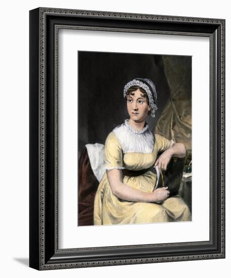 Portrait of Jane Austin, English Novelist-null-Framed Giclee Print