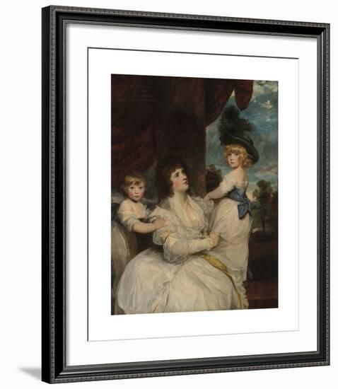 Portrait of Jane, Countess of Harrington, with her Sons-Sir Joshua Reynolds-Framed Premium Giclee Print