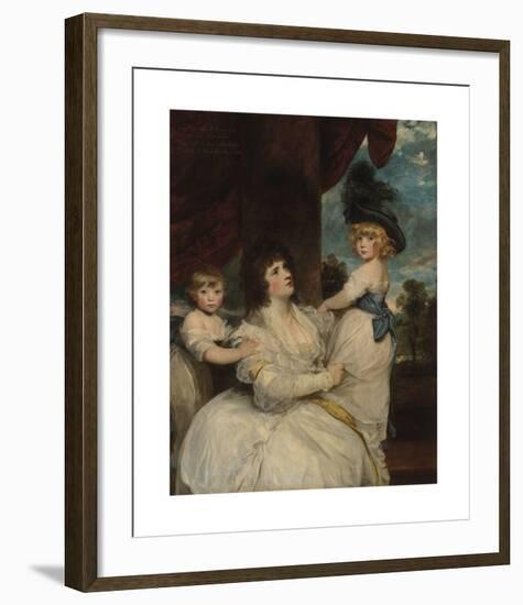 Portrait of Jane, Countess of Harrington, with her Sons-Sir Joshua Reynolds-Framed Premium Giclee Print